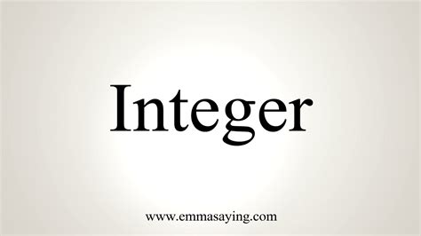 how to pronounce integer|Iba pa.